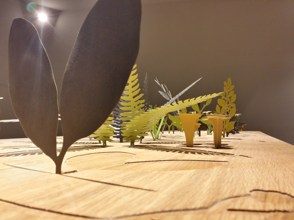 Detailed view of the plants in the table