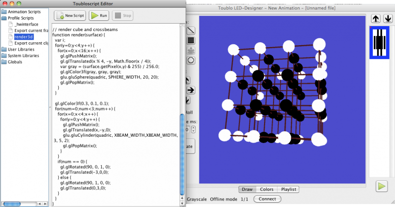 Toublo auf OS X mit einem 3D LED-Cube